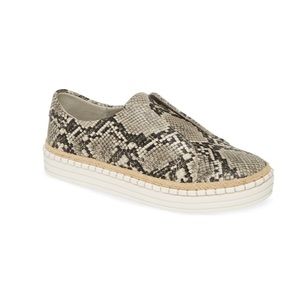 J Slides Karla Sneaker SZ 7.5 Beige/Black Snake